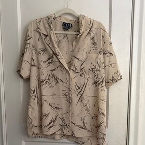 Men's Tan Abstract Print Shirt